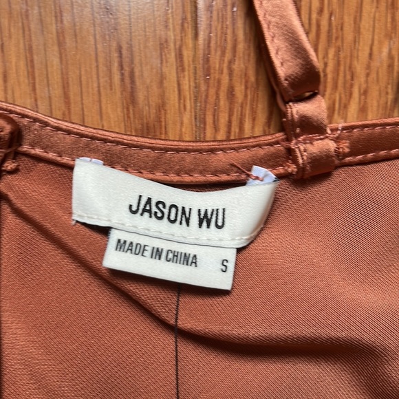 Jason Wu Satin Rust Wedding Maxi Dress Stones Small S - Picture 5 of 7
